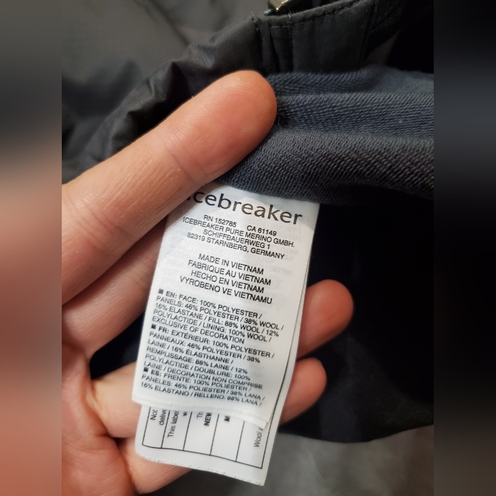 Icebreaker Merinoloft Gray Lightweight Puffer Jacket. L. Merino Wool Blend. Flaw - Picture 4 of 16